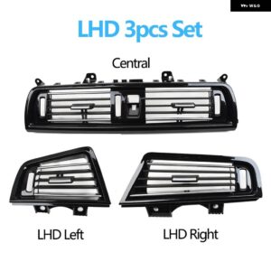 BMW LHD RHD ピアノブラックフロントエアベント AC アウトレット パネルクローム 5シリーズ F10 F11 F18 520I 523I 525I 528I 535I - lhd　3pcs　set