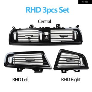 BMW LHD RHD ピアノブラックフロントエアベント AC アウトレット パネルクローム 5シリーズ F10 F11 F18 520I 523I 525I 528I 535I - rhd　3pcs　set
