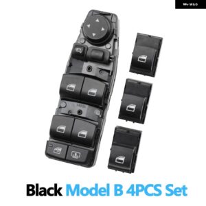 BMW 電力クロームマスターウィンドウ スイッチ コントロールボタン レギュレータ 3 5 7 X3 X4 F30 F35 F25 F26 F07 F10 F18 F01 F02 - Model　B　Black　Set