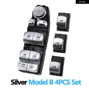 BMW 電力クロームマスターウィンドウ スイッチ コントロールボタン レギュレータ 3 5 7 X3 X4 F30 F35 F25 F26 F07 F10 F18 F01 F02 - Model　B　Silver　Set