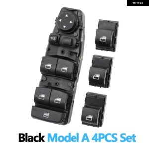 BMW 電力クロームマスターウィンドウ スイッチ コントロールボタン レギュレータ 3 5 7 X3 X4 F30 F35 F25 F26 F07 F10 F18 F01 F02 - Model　A　Black　Set