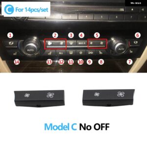 BMW フロントコンソール AC ヒーター気候換気ボタン カバー 5 GT 6 7 X5 X6シリーズ F10 F11 F01 F02 F06 F12 F15 F16 - Model C No OFF