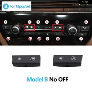 BMW フロントコンソール AC ヒーター気候換気ボタン カバー 5 GT 6 7 X5 X6シリーズ F10 F11 F01 F02 F06 F12 F15 F16 - Model B No OFF