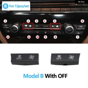 BMW フロントコンソール AC ヒーター気候換気ボタン カバー 5 GT 6 7 X5 X6シリーズ F10 F11 F01 F02 F06 F12 F15 F16 - Model B With OFF