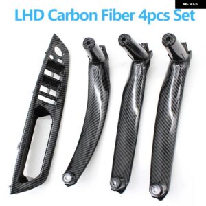 BMW 4個 セット LHD RHD インテリア ドア アームレスト プルハンドルカバー トリム交換 X5 X6 E70 E71 E72 2007-2014 - LHD Carbon Set