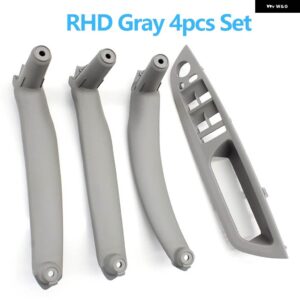 BMW 4個 セット LHD RHD インテリア ドア アームレスト プルハンドルカバー トリム交換 X5 X6 E70 E71 E72 2007-2014 - RHD Gray Set