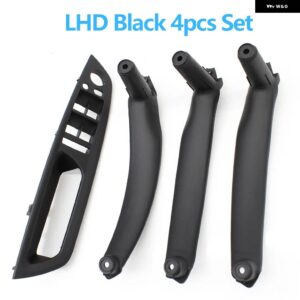 BMW 4個 セット LHD RHD インテリア ドア アームレスト プルハンドルカバー トリム交換 X5 X6 E70 E71 E72 2007-2014 - LHD Black Set