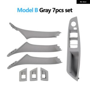 BMW RHD 右手ドライバー インテリア ドア窓スイッチ パネルプルハンドル 7個 セット F10 F11 F18 520 523 525 528 530 - Model B Gray