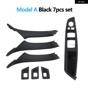 BMW RHD 右手ドライバー インテリア ドア窓スイッチ パネルプルハンドル 7個 セット F10 F11 F18 520 523 525 528 530 - model A Black