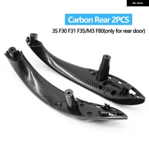 BMW 車ドア内側プルハンドルパネルトリム 3 4シリーズ M3 M4 F30 F31 F32 F33 F34 F35 F36 F80 F82 F83 2012-2018 - Rear 2PCS Carbon