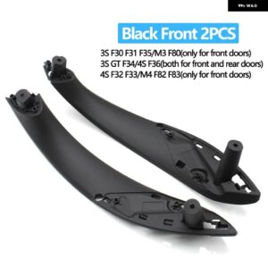 BMW 車ドア内側プルハンドルパネルトリム 3 4シリーズ M3 M4 F30 F31 F32 F33 F34 F35 F36 F80 F82 F83 2012-2018 - Front 2PCS Black