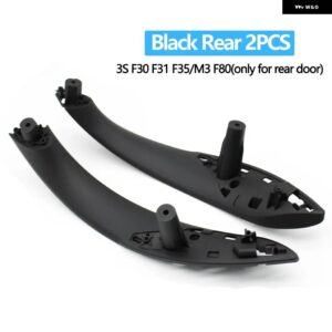 BMW 車ドア内側プルハンドルパネルトリム 3 4シリーズ M3 M4 F30 F31 F32 F33 F34 F35 F36 F80 F82 F83 2012-2018 - Rear 2PCS Black