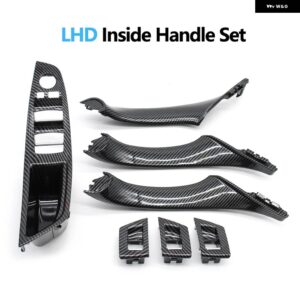 BMW カーボン LHD RHD 車内 ドアハンドル アームレスト パネルトリム 5シリーズ F10 F11 520I 523I 525I 528I 535I 520D 530D - LHD　Inside　Set