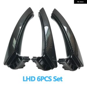 BMW LHD 左手ドライバーカーボン インテリア ドアプル ハンドル アームレスト パネルフルセット 3シリーズ E90 E91 316 318 320 325 328 - LHD　6pcs　set