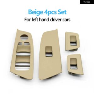BMW LHD 車内フロントリア ドアウィンドウ リフトスイッチ ボタン パネルトリムカバー 交換 5シリーズ G30 G31 F90 525I 530I 540I - Beige　4pcs　Set