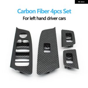 BMW LHD 車内フロントリア ドアウィンドウ リフトスイッチ ボタン パネルトリムカバー 交換 5シリーズ G30 G31 F90 525I 530I 540I - Carbon　4pcs　set