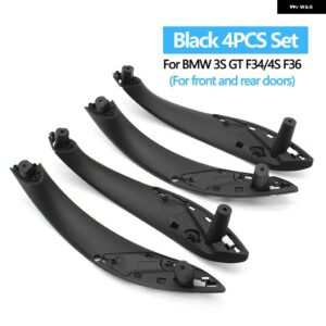 BMW ドアハンドル 内側プルトリムカバー 3 4シリーズ M3 M4 F30 F31 F32 F33 F34 F35 F36 F80 F82 F83 316D 318D 320D 325D - Black　F34　4pcs