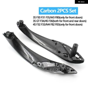 BMW ドアハンドル 内側プルトリムカバー 3 4シリーズ M3 M4 F30 F31 F32 F33 F34 F35 F36 F80 F82 F83 316D 318D 320D 325D - Carbon　Front　2pcs