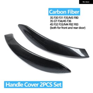 BMW ドアハンドル 内側プルトリムカバー 3 4シリーズ M3 M4 F30 F31 F32 F33 F34 F35 F36 F80 F82 F83 316D 318D 320D 325D - Carbon　Cover　2pcs