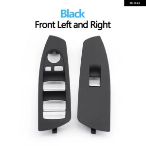 BMW LHD フロントドアウィンドウ コントロールスイッチ 外枠パネルトリムカバー 7シリーズ F01 F02 730 735 740 745 750 760 - Black One Pair