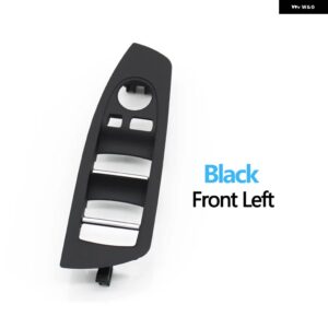 BMW LHD フロントドアウィンドウ コントロールスイッチ 外枠パネルトリムカバー 7シリーズ F01 F02 730 735 740 745 750 760 - Black-Front Left