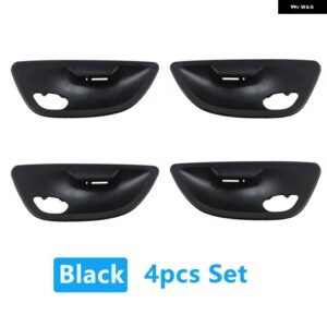 BMW LHD RHD インテリア ドアハンドル ボウルカバー トリム交換 5シリーズ F10 F11 F18 2010-2017 - Black 4pcs Set