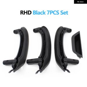 BMW LHD RHD インテリア ドア アームレスト 内側プルハンドルレザーカバー 付きフルセットアセンブリ X3 X4 F25 F26 2010-2016 - RHD　7PCS　Black