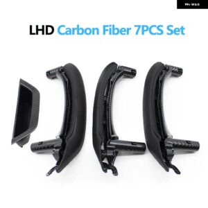 BMW LHD RHD インテリア ドア アームレスト 内側プルハンドルレザーカバー 付きフルセットアセンブリ X3 X4 F25 F26 2010-2016 - LHD　7PCS　Carbon
