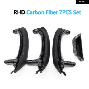 BMW LHD RHD インテリア ドア アームレスト 内側プルハンドルレザーカバー 付きフルセットアセンブリ X3 X4 F25 F26 2010-2016 - RHD　7PCS　Carbon