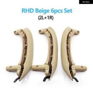 BMW LHD RHD インテリア ドア アームレスト 内側プルハンドルレザーカバー 付きフルセットアセンブリ X3 X4 F25 F26 2010-2016 - RHD　6PCS　Beige