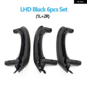 BMW LHD RHD インテリア ドア アームレスト 内側プルハンドルレザーカバー 付きフルセットアセンブリ X3 X4 F25 F26 2010-2016 - LHD　6PCS　Black