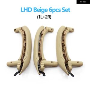 BMW LHD RHD インテリア ドア アームレスト 内側プルハンドルレザーカバー 付きフルセットアセンブリ X3 X4 F25 F26 2010-2016 - LHD　6PCS　Beige