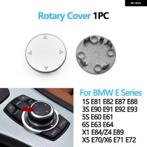 BMW 銀色の車 CIC IDRIVE マルチメディア ノブ メニューボタン カバー 1 3 5 X1 X5 X6シリーズ E87 E90 E91 E92 E60 E84 E70 E71 E72 - E Series Cover 1PC