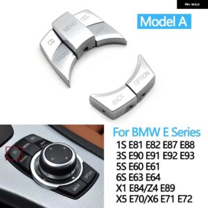 BMW 銀色の車 CIC IDRIVE マルチメディア ノブ メニューボタン カバー 1 3 5 X1 X5 X6シリーズ E87 E90 E91 E92 E60 E84 E70 E71 E72 - E Series Model A