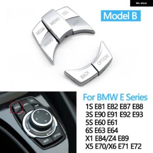 BMW 銀色の車 CIC IDRIVE マルチメディア ノブ メニューボタン カバー 1 3 5 X1 X5 X6シリーズ E87 E90 E91 E92 E60 E84 E70 E71 E72 - E Series Model B