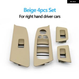 BMW RHD ドア窓昇降スイッチ パネルカバー トリムの交換 5シリーズ G30 G31 F90 525I 530I 540I 2017-20 - Beige　4pcs　Set