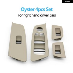 BMW RHD ドア窓昇降スイッチ パネルカバー トリムの交換 5シリーズ G30 G31 F90 525I 530I 540I 2017-20 - Oyster　4pcs　Set