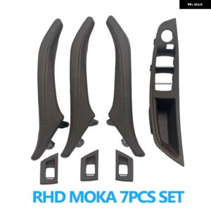 BMW LHD RHD 運転席側 アームレスト 助手席ドアレザープルハンドルセット 5シリーズ F10 520 523 525 528 530 535用 - RHD　Moka　7pcs　set