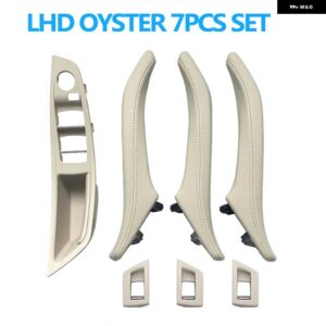 BMW LHD RHD 運転席側 アームレスト 助手席ドアレザープルハンドルセット 5シリーズ F10 520 523 525 528 530 535用 - LHD　Oyster　7pcs　set