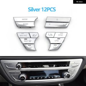 BMW ダッシュボード エアコン AC 換気制御ボタン ヒータースイッチ カバー 5 6GT 7シリーズ G30 G31 G32 G11 G12 2017-2023 - silver　12pcs