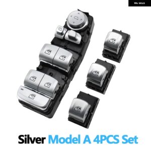 BMW クロームマスターウィンドウ リフタースイッチ 制御ボタン レギュレータ 3 5 7 X5 X6 F30 F35 F25 F26 F07 F10 F18 F01 F02 - Model　A　4pcs　Set