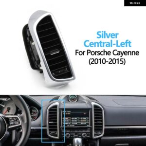 ポルシェ フロント中央空調ミドル AC ベントグリル フルアセンブリ カイエン 7P5 2010-15 - Silver Central-Left