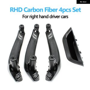 BMW LHD RHD 車フロントリア ドアインナーハンドルプルトリム ドアハンドル パネル X3 X4 F25 F26 2010-2016 - RHD　4PCS　Carbon