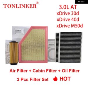 BMW エアフィルター キャビンフィルター オイルフィルター X5 G05 XDRIVE 25D 30D 40D M50D 40I 2018-22 カー - 3　Pcs　Filter　A