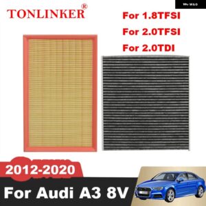 アウディ エアフィルター キャビンフィルター A3 8V 1.8TFSI 2.0TDI 2.0TFSI 2012-2020 5Q0129620B 5QD819653 5QD819644 カー - 2 Pcs Filter Set A