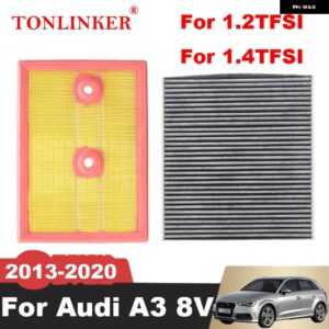 アウディ エアフィルター キャビンフィルター A3 8V 1.8TFSI 2.0TDI 2.0TFSI 2012-2020 5Q0129620B 5QD819653 5QD819644 カー - 2 Pcs Filter Set B