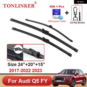 アウディ ワイパーブレード Q5 年度 SUV 2017-2020-23 カーフロントリア ワイパーブレードブラシ - 3 Pcs Wiper Blades