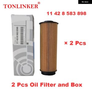 BMW オイルフィルター 11428583898 X6 G06 XDRIVE 30D 40D M50D 30I 40I 3.0L 2019-22-今モデルカー - 2　Pcs　Oil　Filter