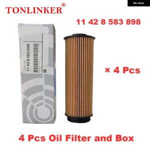 BMW オイルフィルター 11428583898 X6 G06 XDRIVE 30D 40D M50D 30I 40I 3.0L 2019-22-今モデルカー - 4　Pcs　Oil　Filter