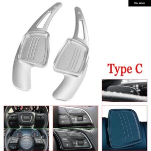 アウディ SQ5 Q2 Q5 Q7 A3 A4 A5 S3 S5 2017 2018 SLINE クワトロステアリング ホイールのシフトパドル エクステンダークイックシフト合金 - Silver